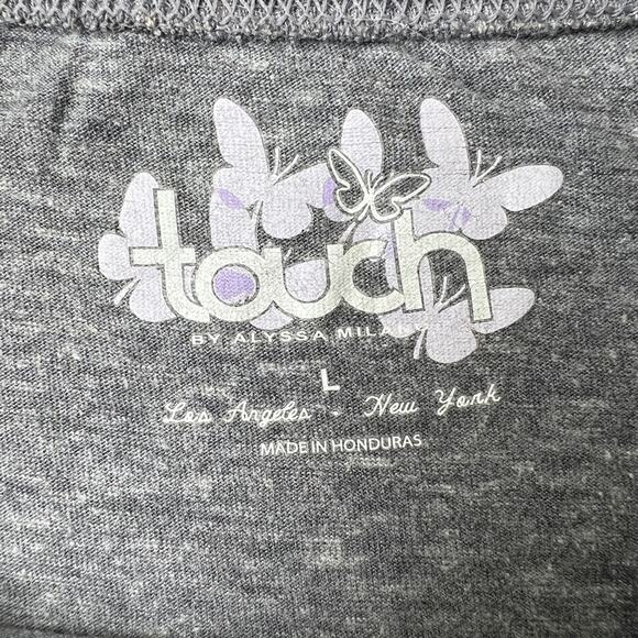 New England Patriots Distressed Gray Women’s T Shirt sz L Touch by Alyssa Milano - Picture 2 of 6